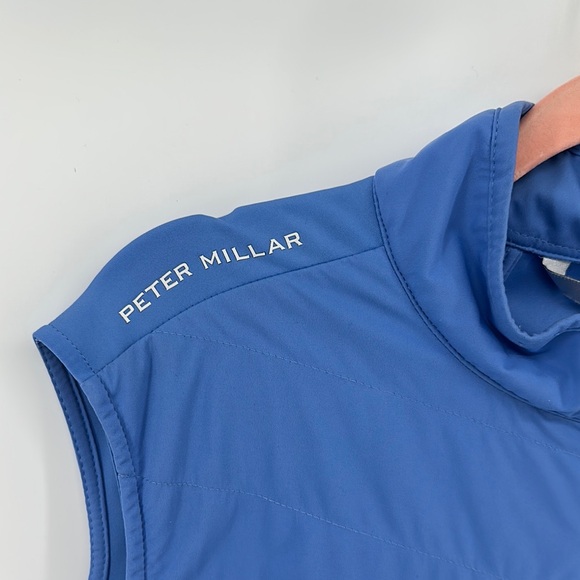 Peter Millar Blue Sporty CT & Country Club Logo Vest with Stand-Up Collar Sz XL - Picture 4 of 10